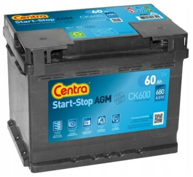 Centra Start-Stop AGM CK600 (60 A/h), 680A R+