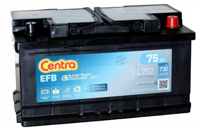 Centra Start-Stop EFB CL752 (75 A/h), 730A R+