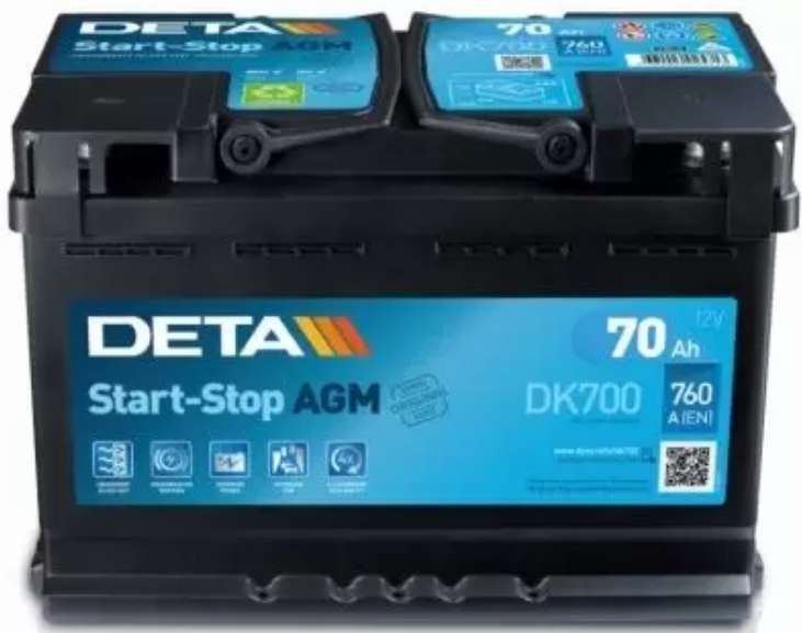 Deta Start-Stop AGM DK700 (70 A/h), 760A R+