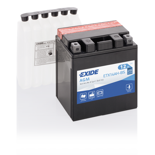 Exide AGM (MC) ETX14AH-BS (12 A/h), 210A L+