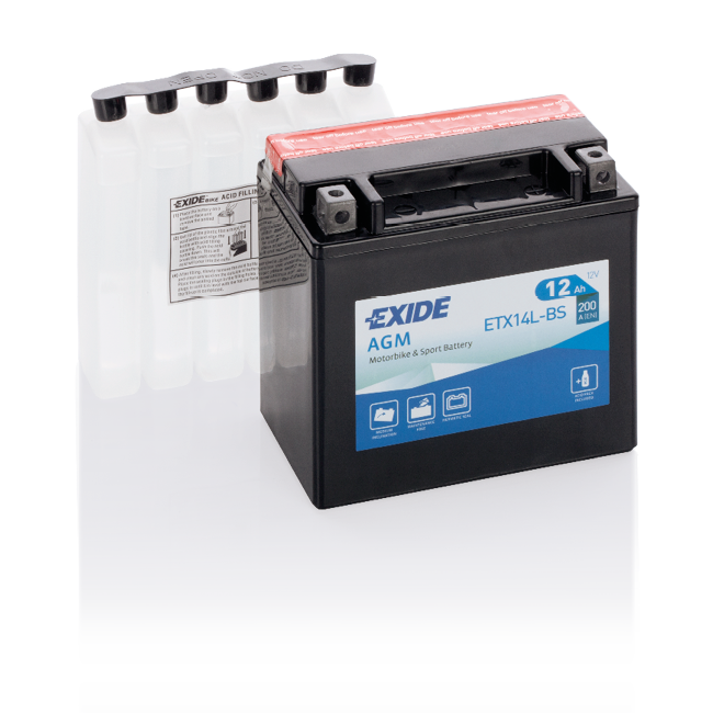 Exide AGM (MC) ETX14L-BS (12 A/h), 200A R+