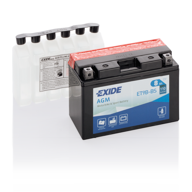 Exide AGM (MC) ETX9-BS (8 A/h), 120A L+