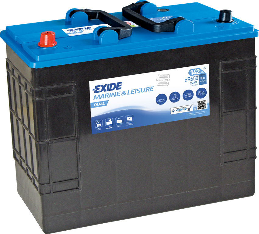 Exide Dual ER650 (142 A/h) 650WH, 850A L+