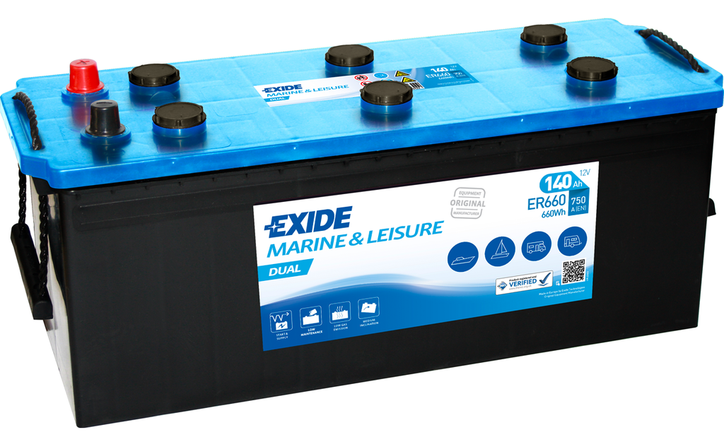 Exide Dual ER660 (140 A/h) 660 WH, 750A L+