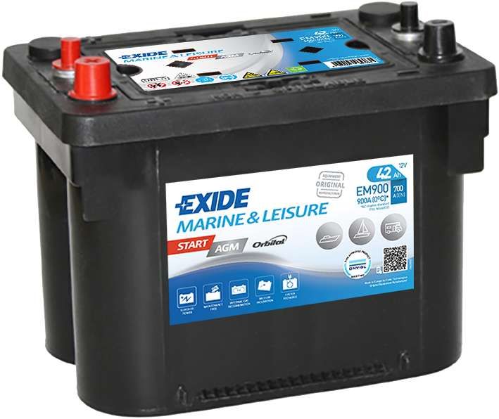 Exide Start AGM EM900 (42 A/h) 900WH, 700A L+
