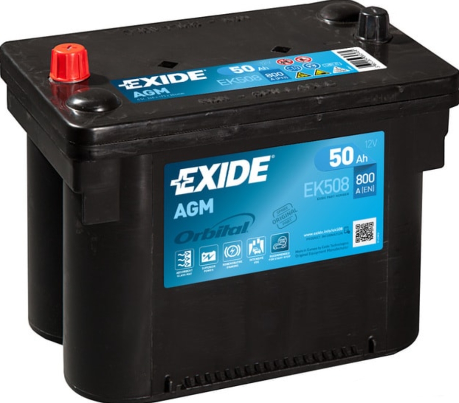 Exide Start-Stop AGM EK508 (50 A/h), 800A