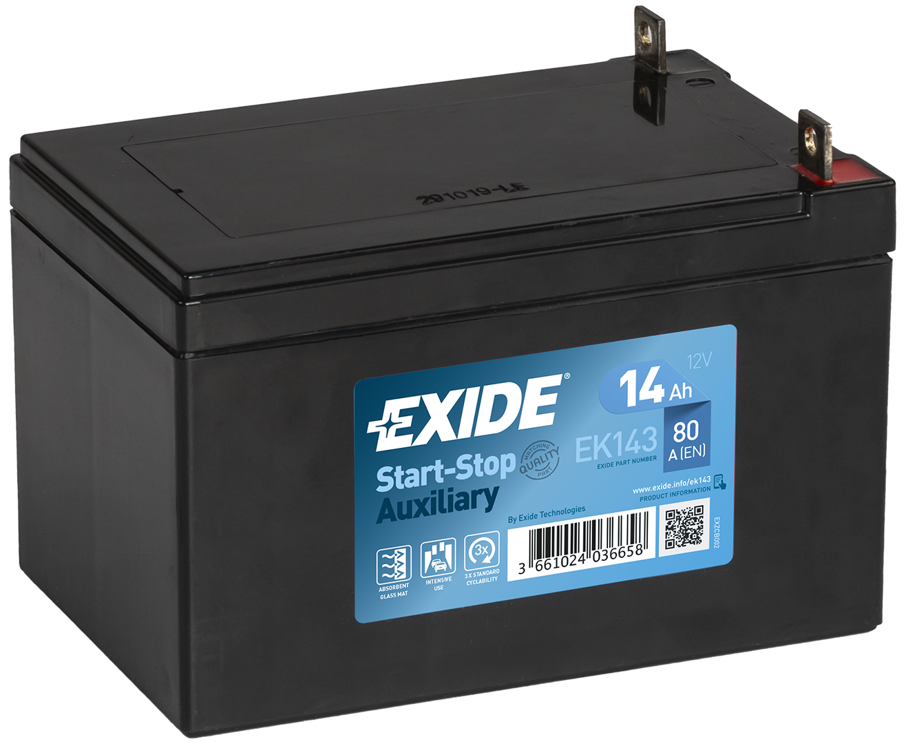 Exide Start-Stop Auxiliary EK143 (14 A/h) 80A L+