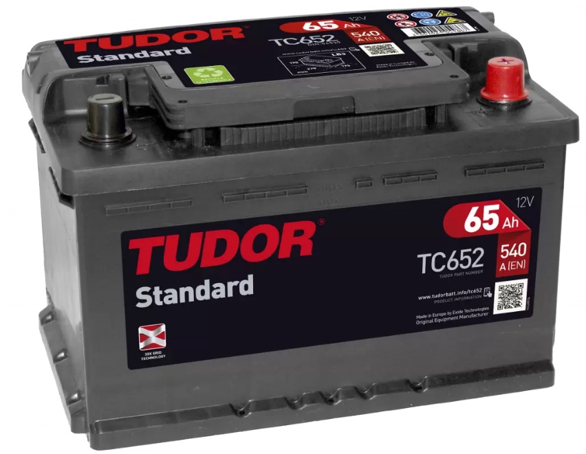 Tudor Standart TC652 (65 А/ч), 540A R+