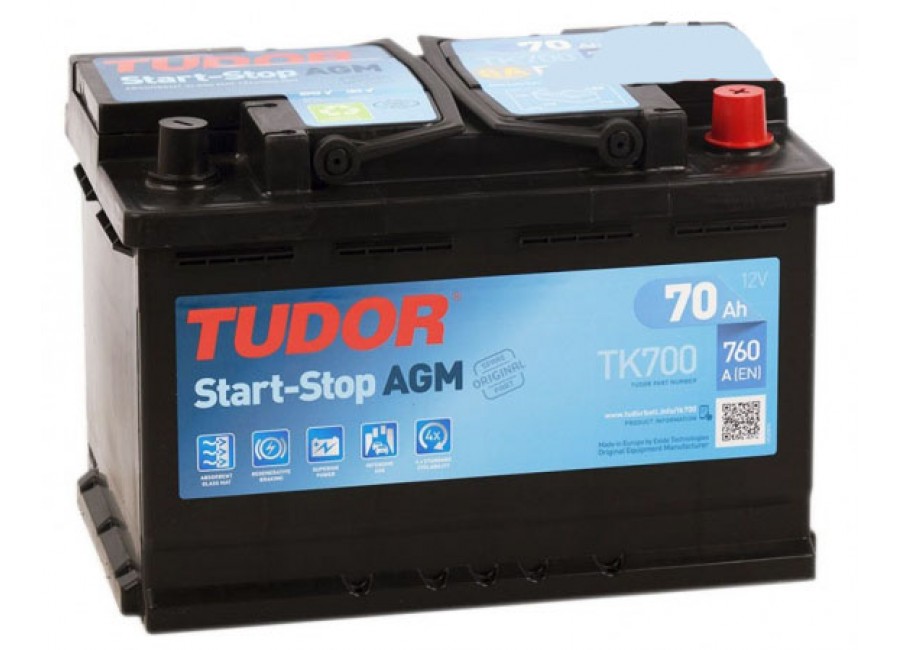 Tudor Start-Stop AGM TK700 (70 A/h), 760A R+